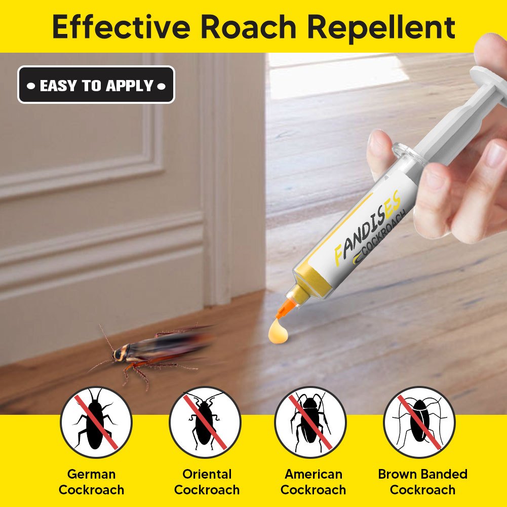Roach Gel, 4-Pack Syringe Kitchen Bathroom Crack Crevice Trap for Home Cooking, Dining and Outdoor Meals — image 14