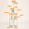 Cat Tree Tower Multi-Layer with Scratching Post, Perch Platforms & Cat Apartments – Tall Cat Climbing Frame for Indoor Cats —