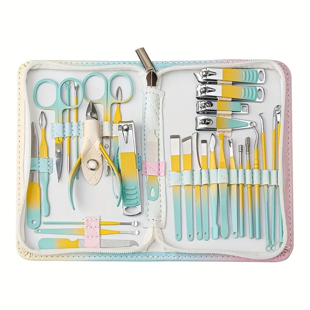Thirty-Piece Manicure and Pedicure Kit with Gradient Travel Case, Clippers, Scissors and Nail Tools — image 2
