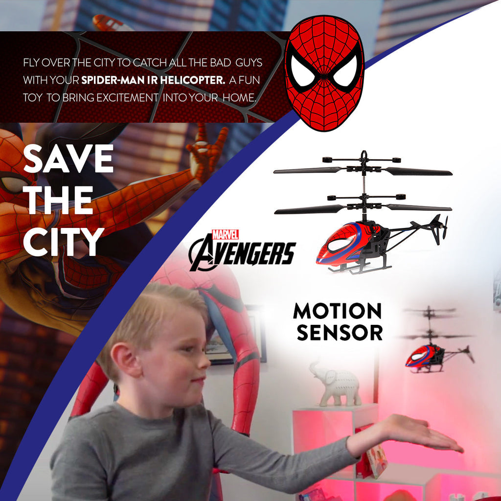 Marvel Spider-Man 2CH IR Remote Control Helicopter, Indoor Flying Toy for Kids Boys Superhero Fan — image 3