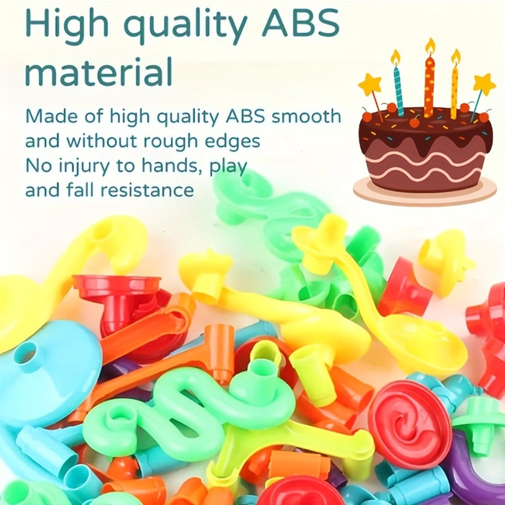 Marble Run Set Building Blocks for Kids 112/147pcs with Glass Marbles with the Listed Color, Size or Set Options for Everyday