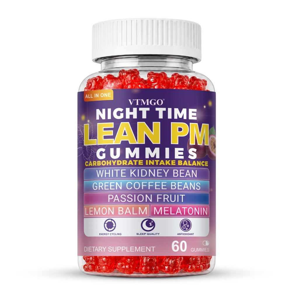 Sleep Gummies with Melatonin, Lemon Balm & Passionflower, Night Time Lean PM Formula, White Kidney Bean — image 3