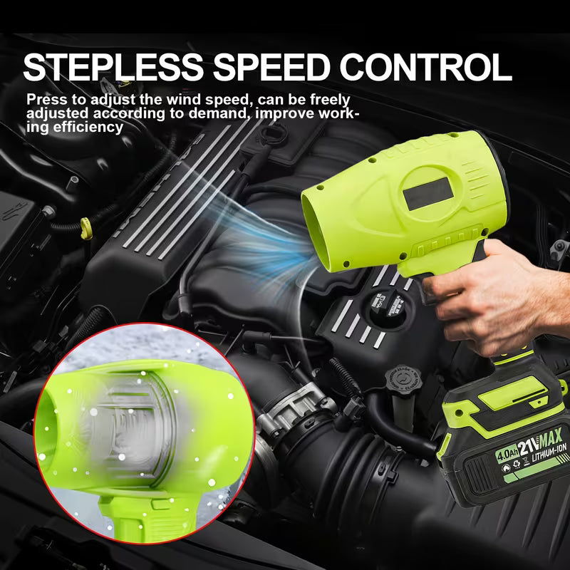 Cordless High-Pressure Jet Dry Leaf Blower and Mini Air Duster