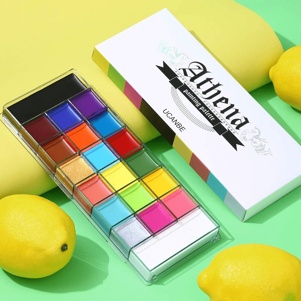 Oil-Based Face Body Paint Palette 20 Colors 168g – Halloween SFX Makeup Kit Black White Flash Tattoo Cosplay — image 11