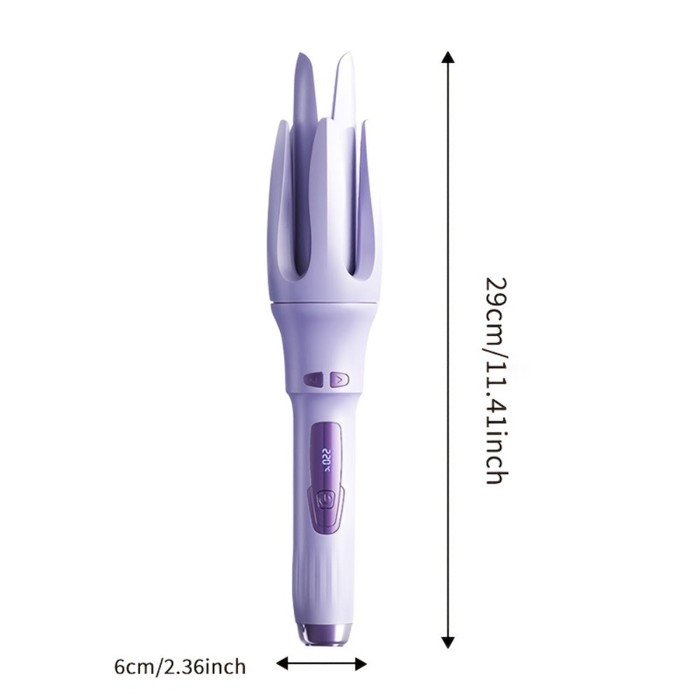 Automatic Rotating Curling Iron 4 Temperature Settings 40M Negative Ion Ceramic Barrel, for Home, Travel and Salon Hair Styli