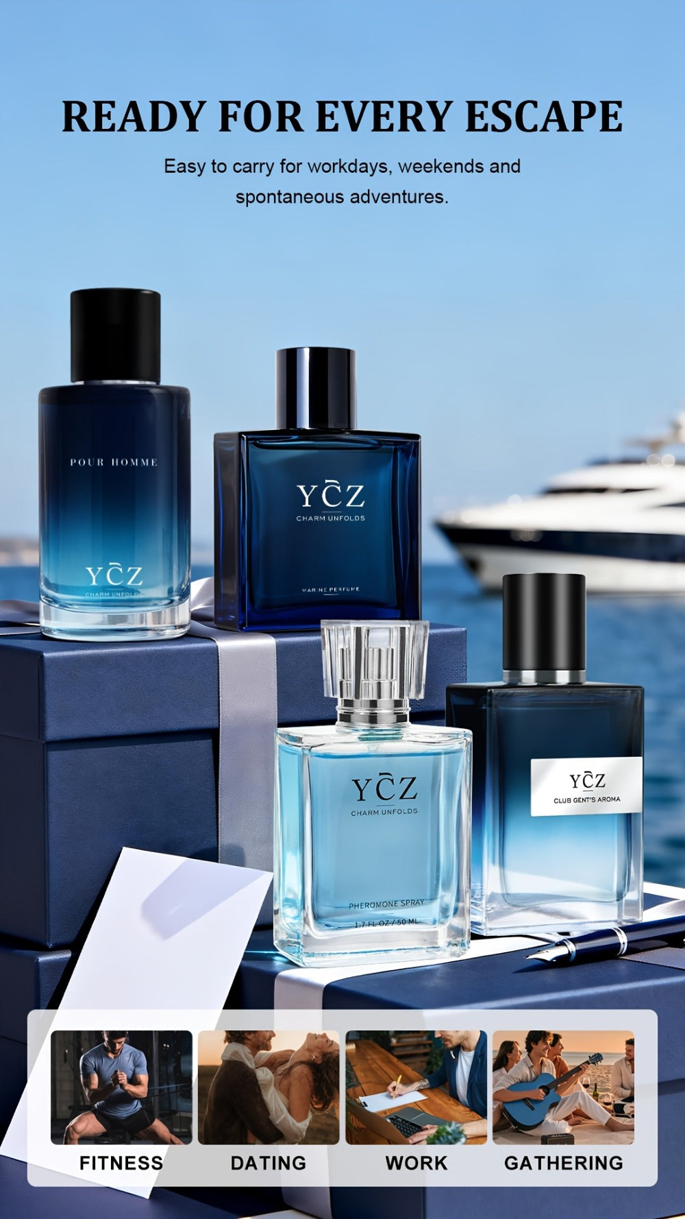Men's Cologne Gift Set - Eau de Parfum Lavender Fresh & Woody Fragrance, Multi-Piece Sets 2 3 or 4 Bottles — image 20