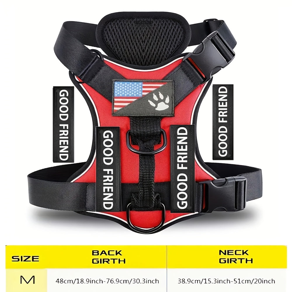 Five-Patch Dog Vest Harness in Black, Red, Rose Red, Grey or Green with XS-to-XL Sizes Pictured — image 54