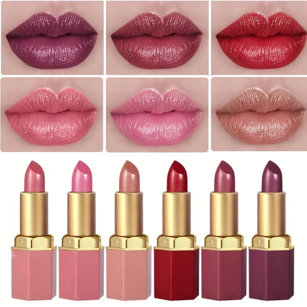 Cream Lipstick Set 6 Colors Long-Lasting Moisturizing – Smooth Creamy Finish Lip Color for All Skin Tones Everyday Party Holi