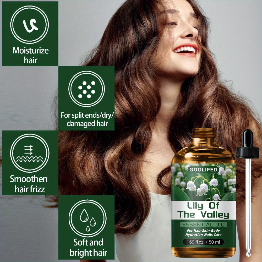 Lily of the Valley Body Oil Blend in a 50ml Amber Dropper Bottle with Floral Green Label Design — image 8