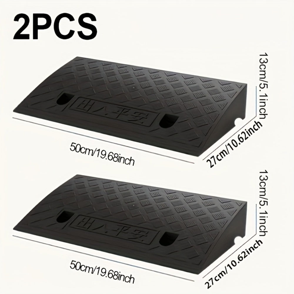Curb Ramps 2-Pack Portable Heavy Duty Plastic Threshold Ramp Set for Low Clearance Cars Motorcycles Wheelchair – 19.68"L x 10