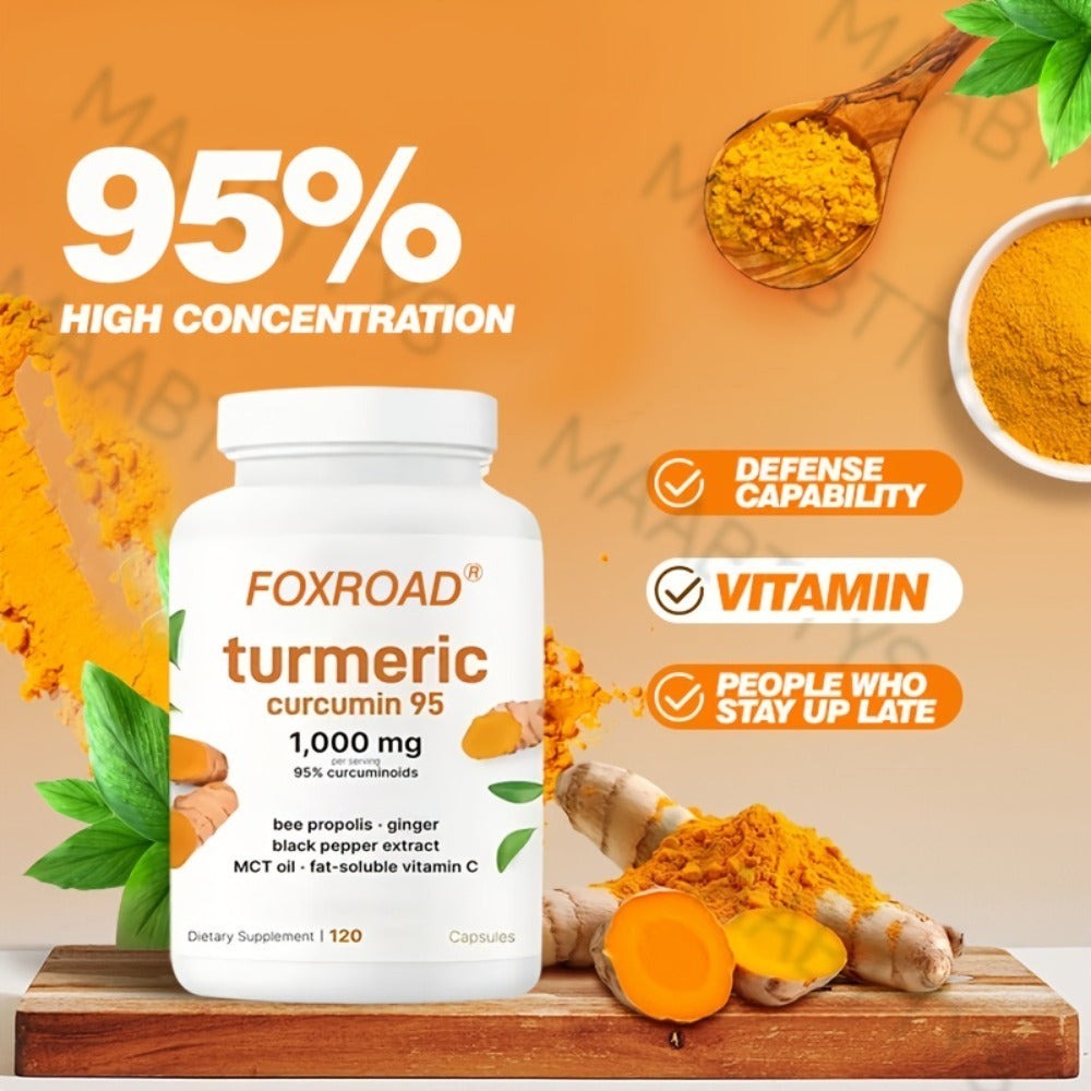 Curcumin 6-in-1 Capsules with 95% Active Curcumin, Vitamin C & Probiotics, 120 Capsules 120-Day Supply — image 4