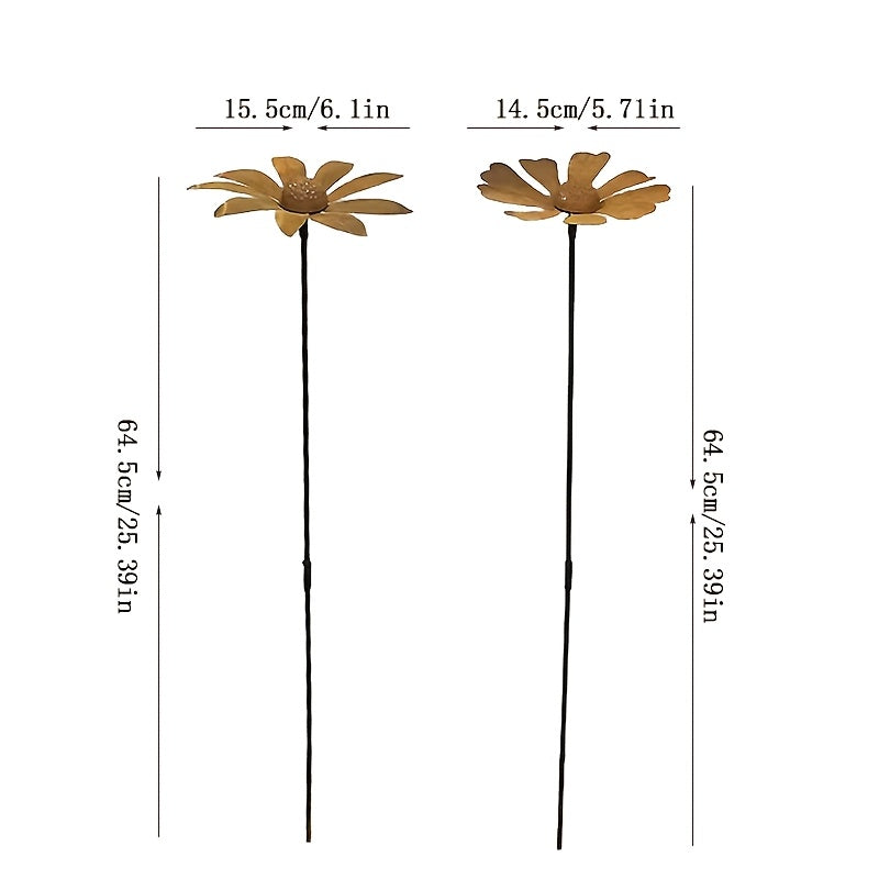 Rustic Metal Daisy Garden Stake with Chamomile or Daisy Flower Style for Pots, Beds and Yard Displays — image 7
