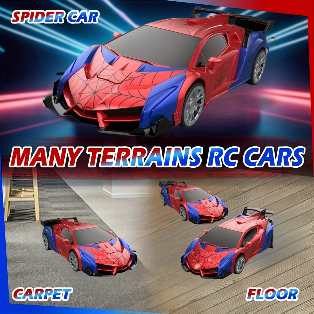 Spider Robot RC Car for Kids 1:18 with LED Lights, One-Button Transform Police Car Stunt Toy — image 8