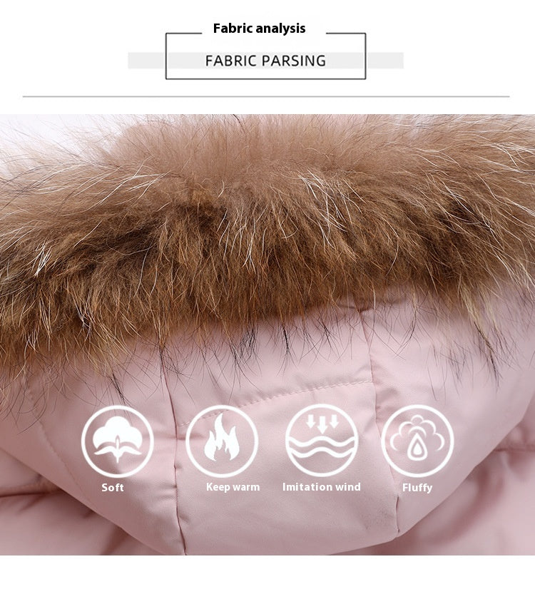 Loose Hooded Gloves Thickened Thermal Quilted Jacket Coat For Women