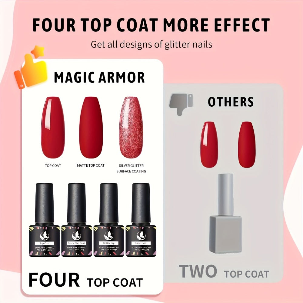 35-Color Gel Nail Polish Kit with UV LED Lamp, Electric Nail Grinder, Four Top Coats and Decoration Tools — image 3
