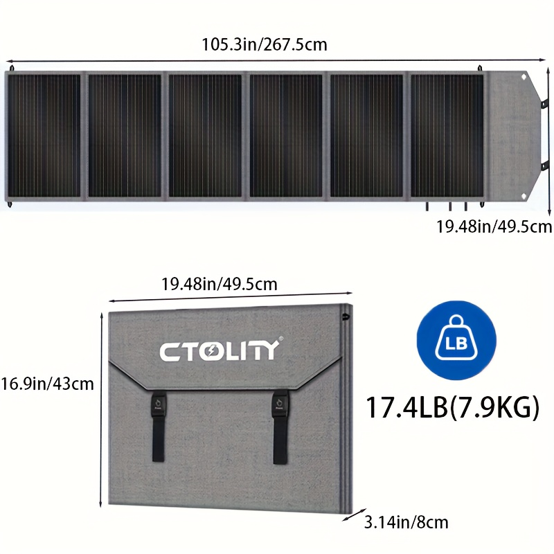 Monocrystalline High Power Solar Panel, 400W/200W/100W Portable Solar Panel, Foldable Solar Blanket — image 8
