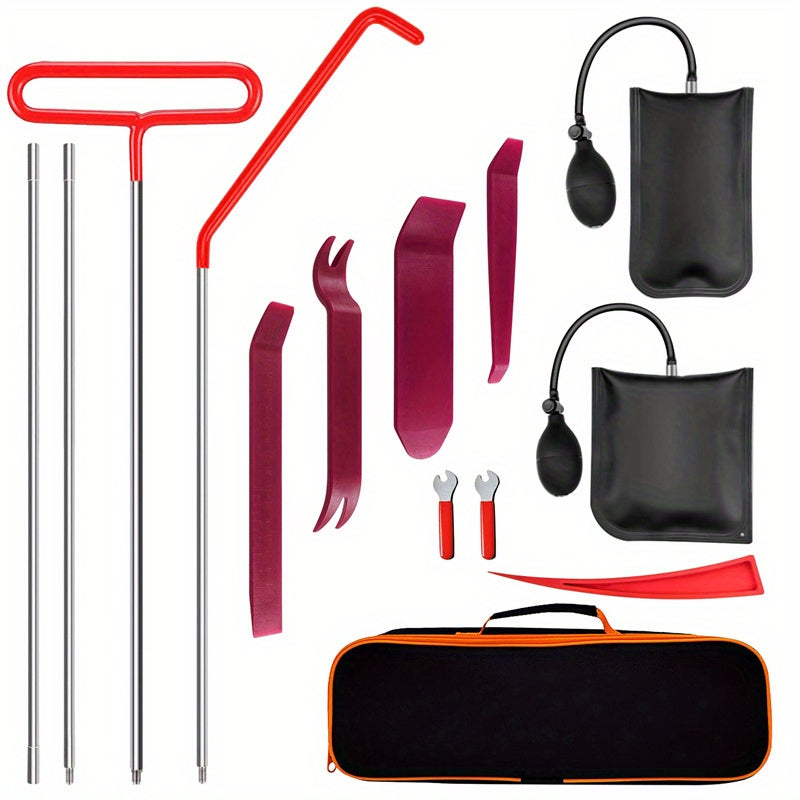 Fourteen-Piece Automotive Entry and Trim Tool Kit with Air Wedges, Long-Reach Rods and Carry Case — image 9