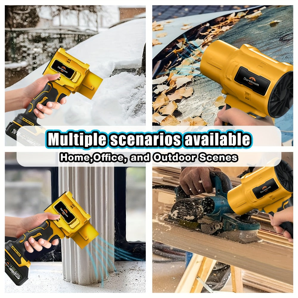 Cordless Handheld Leaf Blower and Air Duster Kit in Yellow or Blue with Two Batteries, Charger and Two Nozzles — image 11