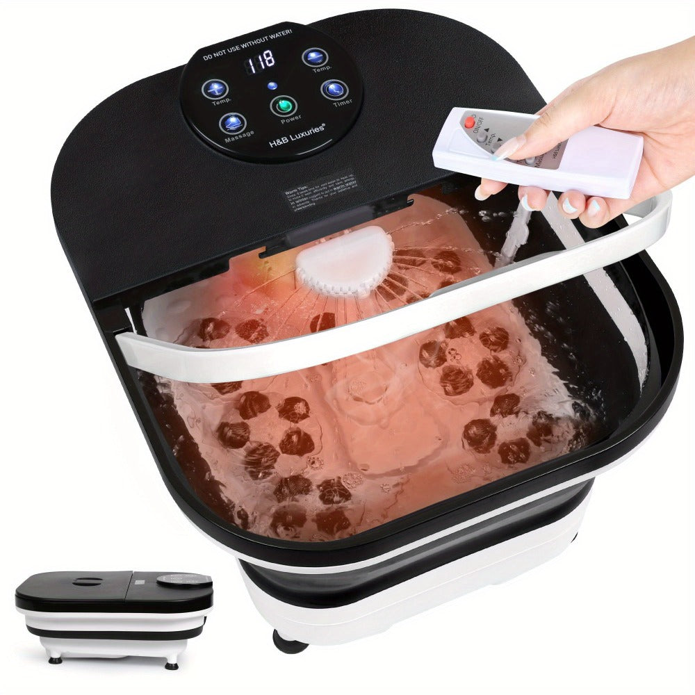 Foldable Foot Spa Bath with 20 Massage Rollers, Touchscreen Temperature Display, Remote Control & Shower — image 2