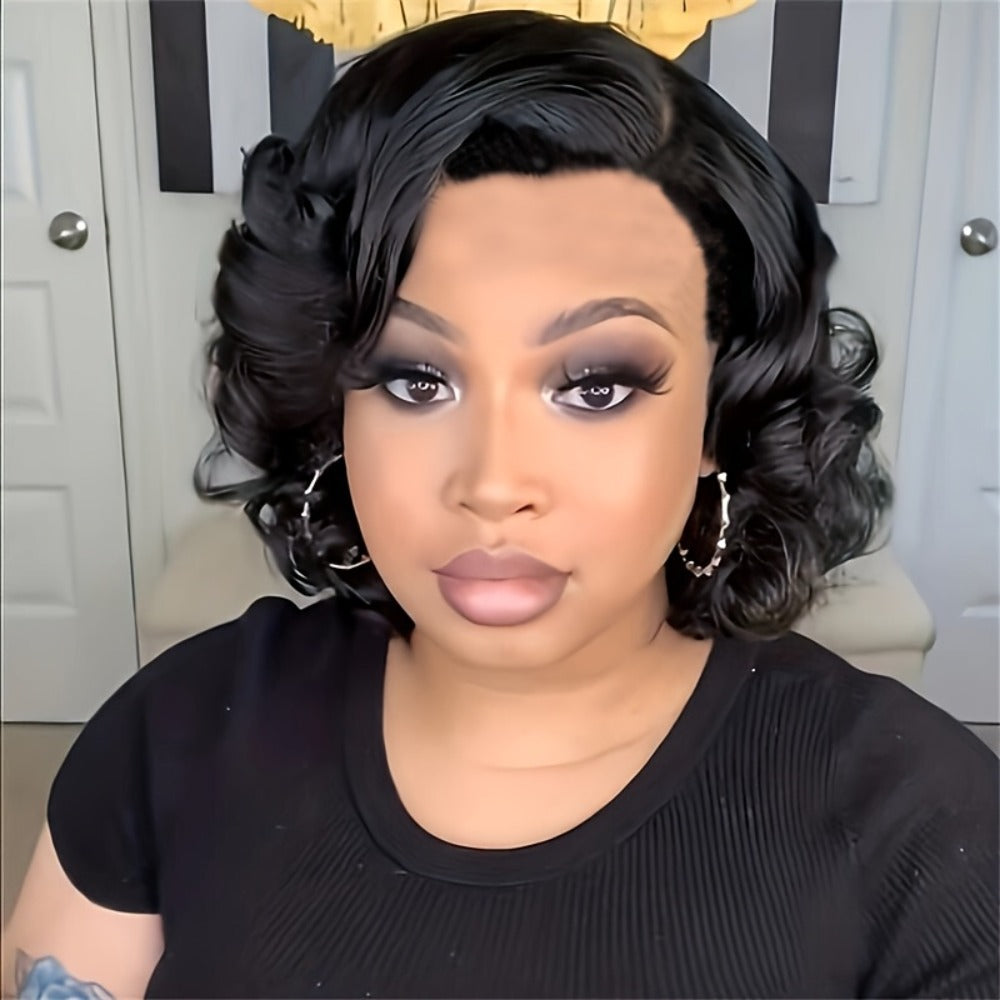 Synthetic Wig 4-Inch Dark Brown Body-Wave Pixie Bob with Four Color Options for Festival Looks — image 2