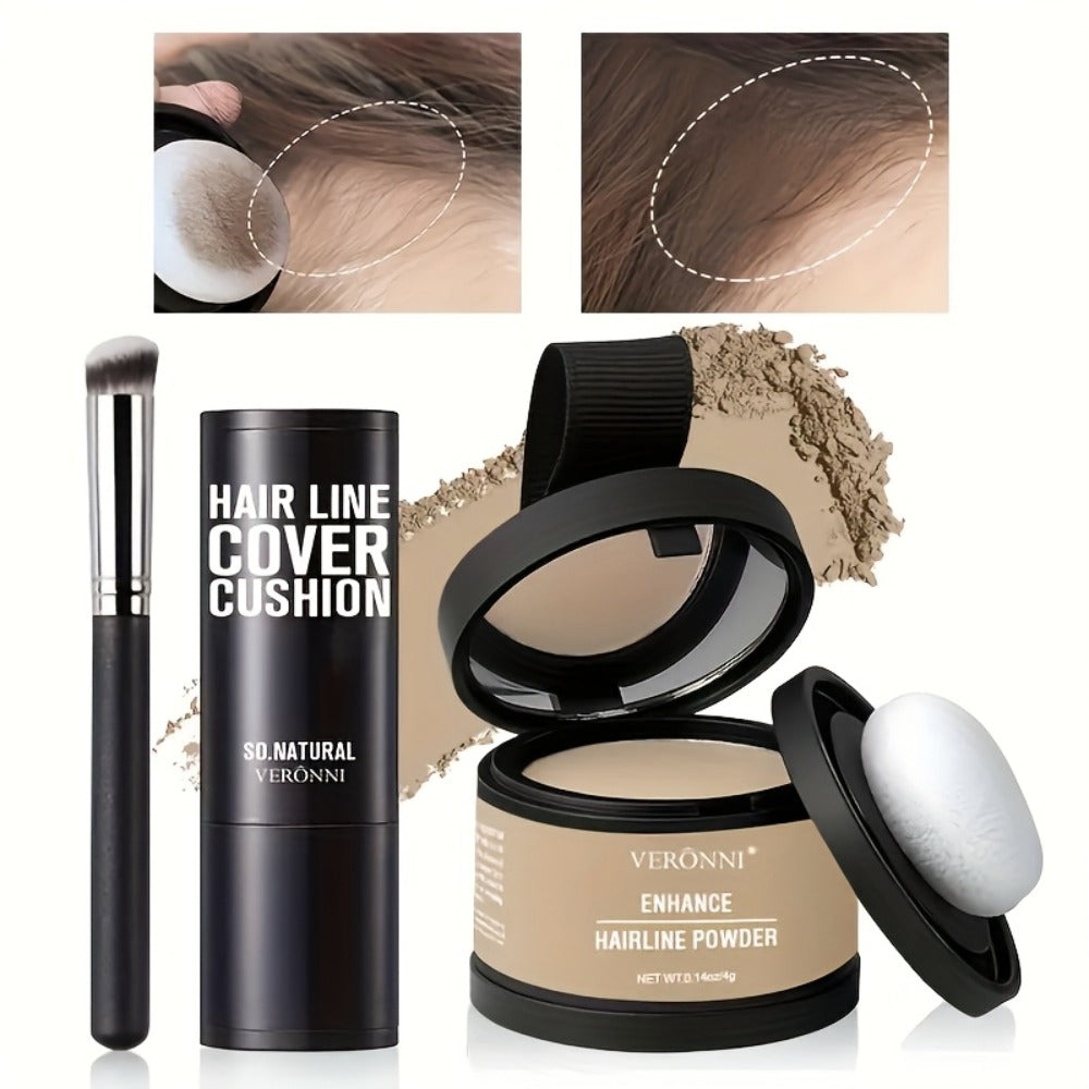 Hair Root Concealer Powder with Brush - Instantly Covers Gray Roots & Thinning Hairline, Plant-Based Keratin Formula — image 
