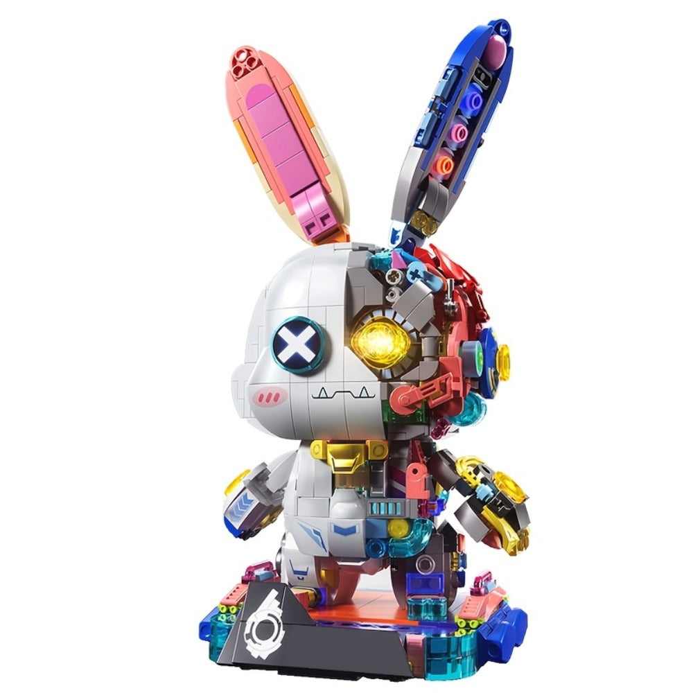 1377-Piece Mechanical Rabbit Building Block Model with Colorful Punk Styling and Rotating Limb Details — image 1