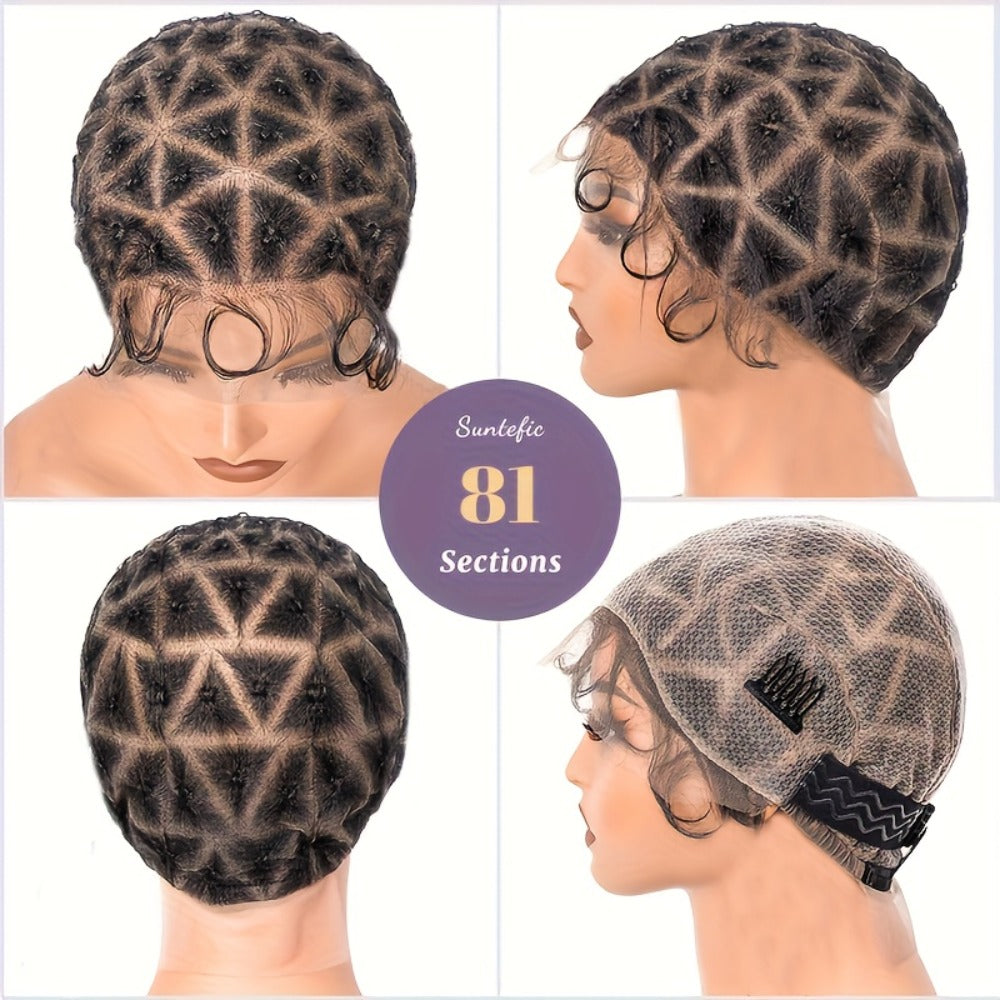 Braided Wig Cap Double Full Lace with Baby Hair Glueless Breathable Adjustable 22 Inch | 81-120 Sections Goddess Box Braid Fa