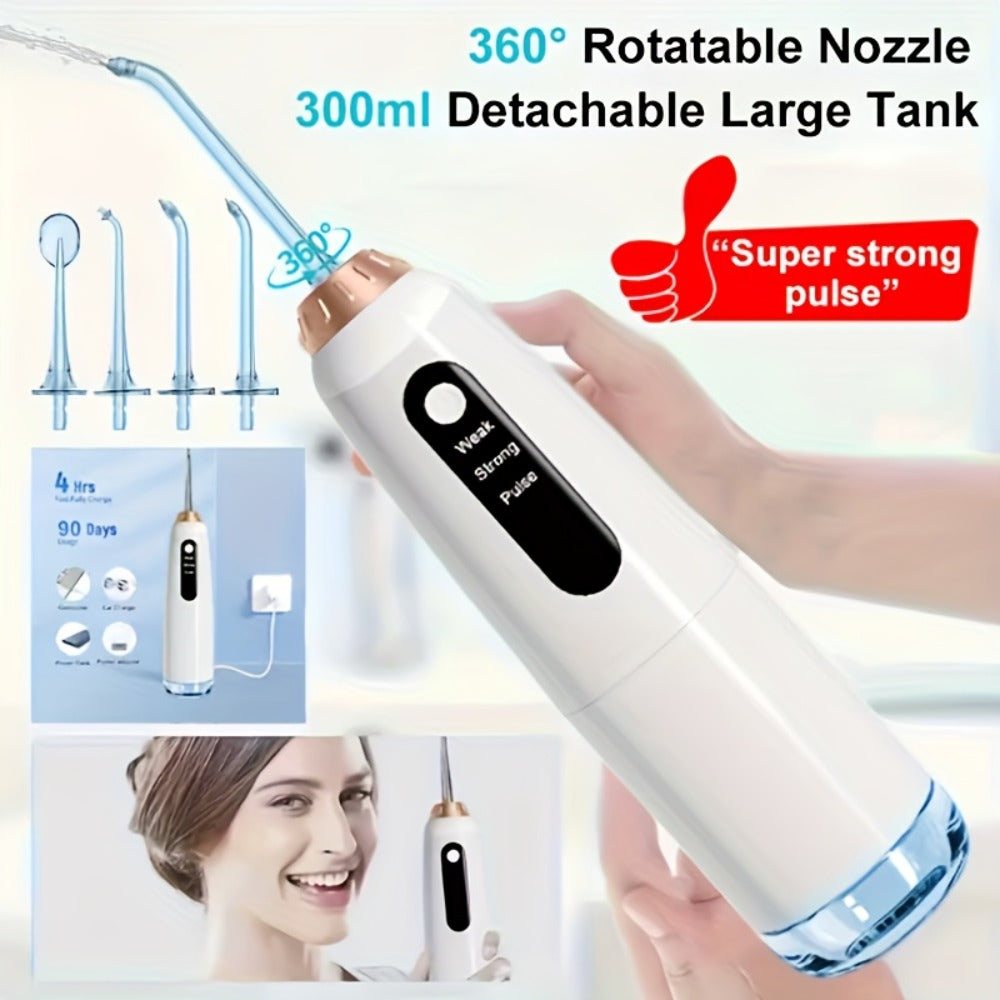 Electric Toothbrush Water Flosser Combo Set – 3 Modes USB Rechargeable Oral Care Kit with 4 Brush Heads & 4 Nozzles — image 5