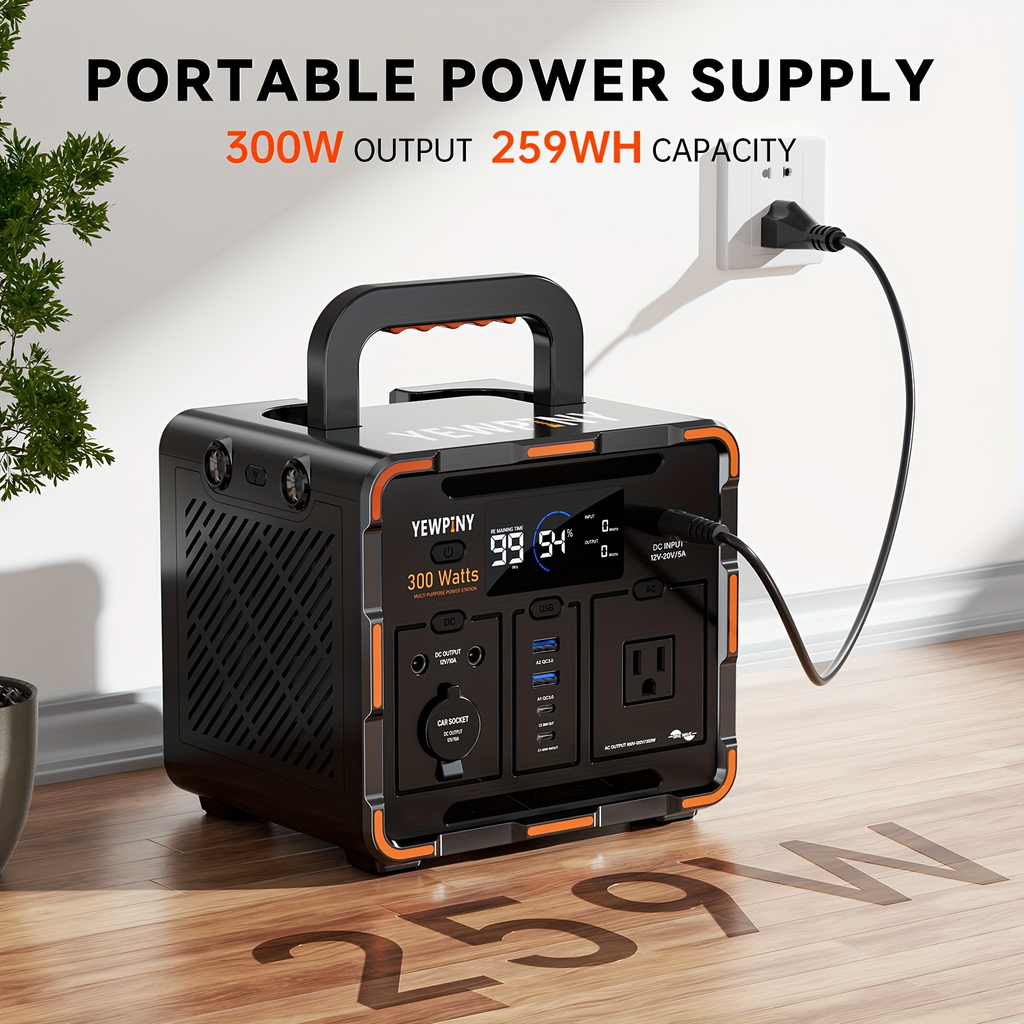 Portable Power Station 259Wh 300W or 599Wh 600W with AC, DC, USB, LiFePO4 Cell Pack and LED Light — image 10