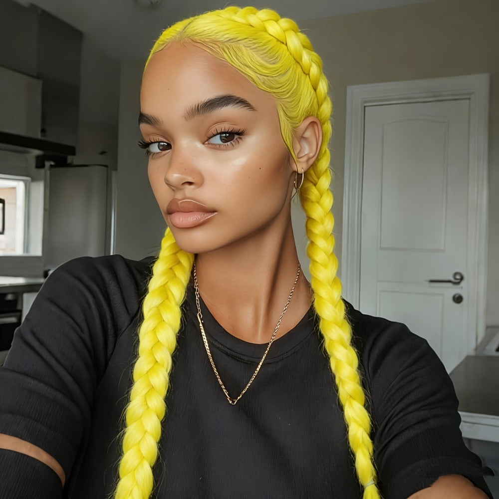 Lace Front Wig Braided Synthetic Style, 26-Inch 13x4 Front with Five Color Options and 250% Density — image 6