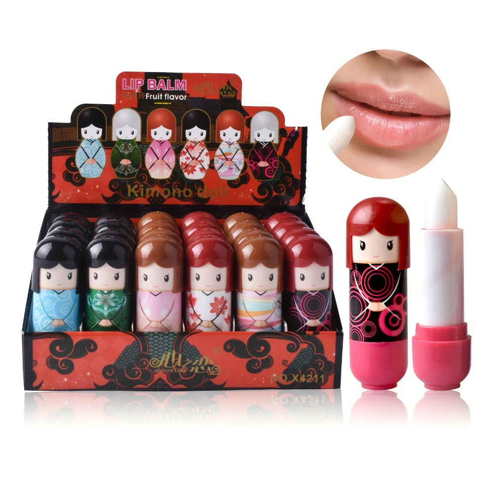 24-Piece Doll-Shaped Lip Balm Display Set in Two Illustrated Set A or Set B Checkout Options — image 1