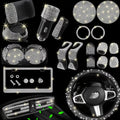 27pcs Bling Car Accessories Set for Women – Steering Wheel Cover 15", Car Coasters, License Plate Frame & Phone Holder — imag