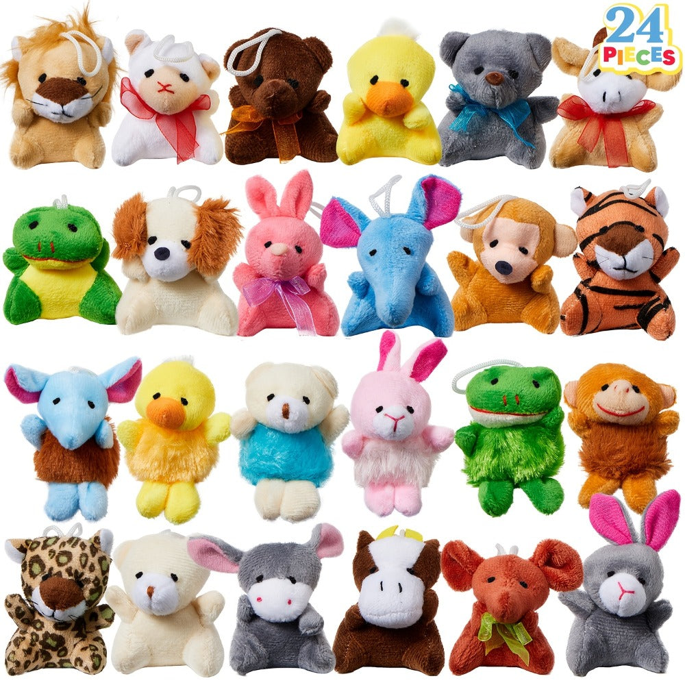24-Piece Mini Plush Animal Keychain Set with 2.4–3.2 Inch Assorted Figures and Hanging Loops — image 1