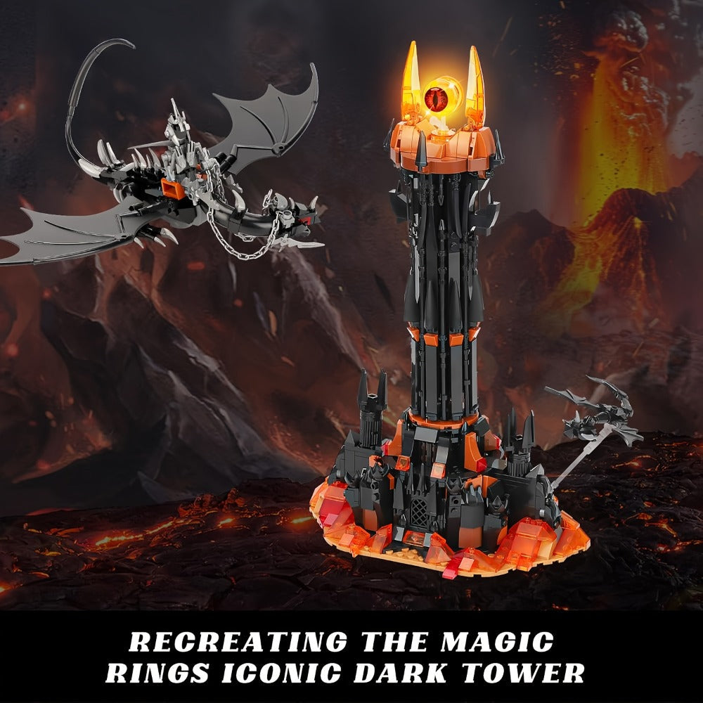 Dragon Castle Building Set Black Dragon Guardian Tower, Dark Fantasy Assembly Model Kit for Adults & Teens — image 6