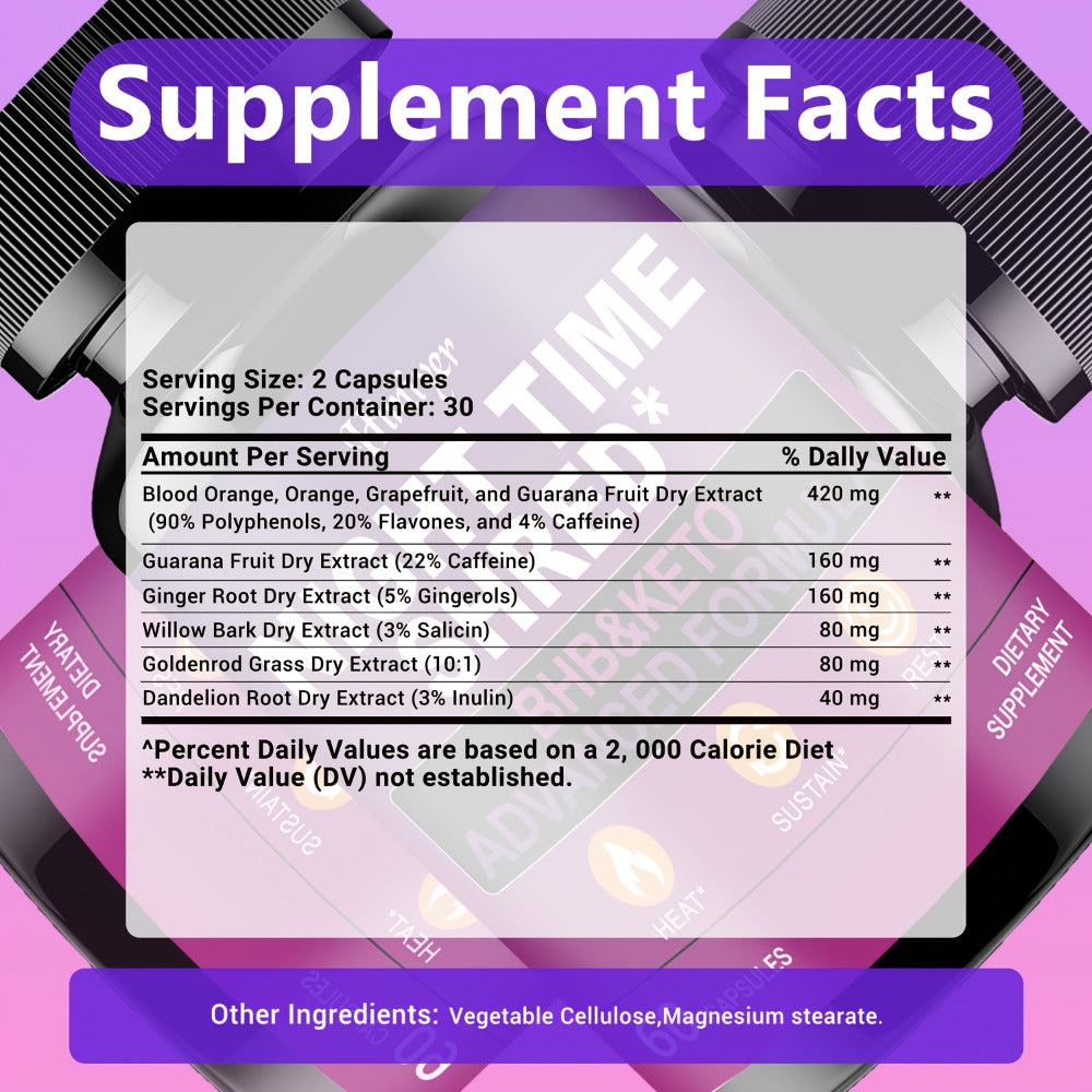 Night Time Fat Burner for Women, Shred Mask Capsules with Caffeine, Goji Berries & Dandelion Root — image 2
