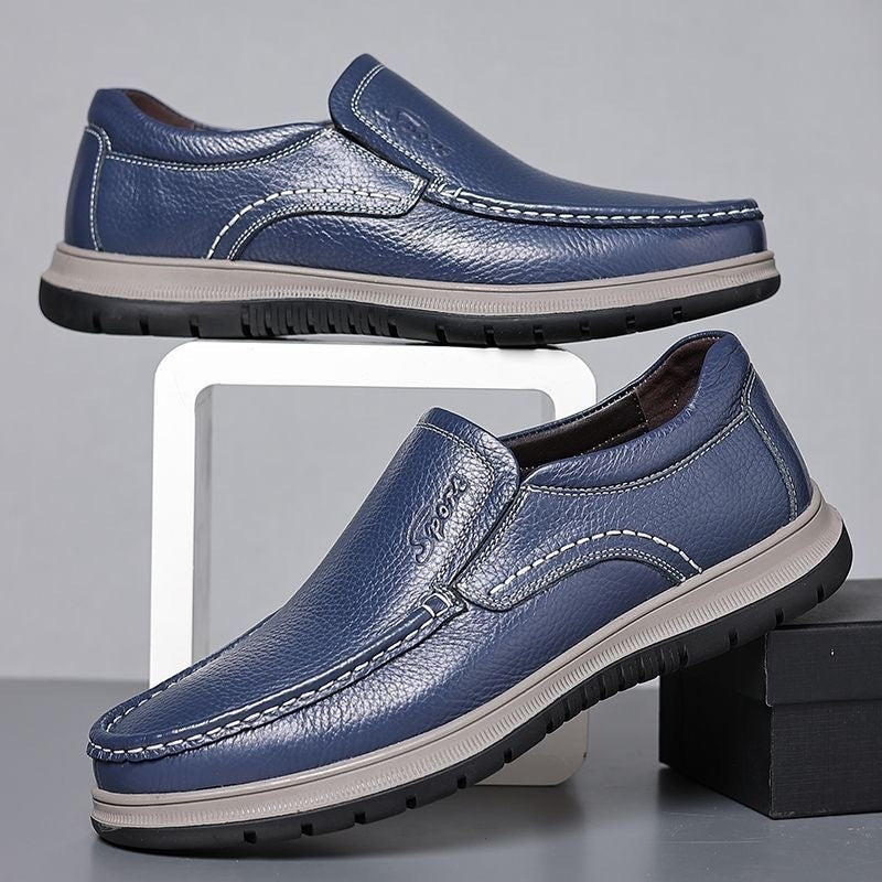 Men's Waterproof Leather Casual Shoes - Lightweight All-Weather Trainers