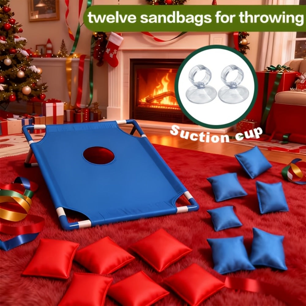Portable Cornhole Bean Bag Toss Game Foldable Board 12 Bean Bags Storage Bag with the Listed Color, Size or Set Options for E