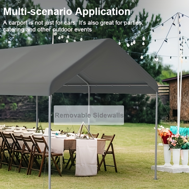 Carport Canopy 10x20 Portable Garage UV Protection for Garden, Patio and Yard Use, with the Listed Configuration — image 9