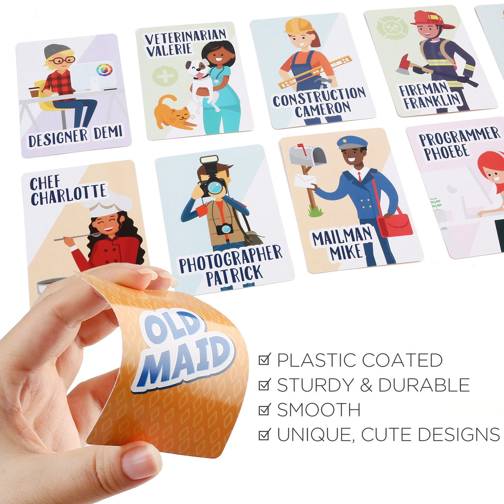 Kids Card Game Bundle with Go Fish and Old Maid Decks, Optional Memory Match Third Deck, Ages 4 Plus in English — image 4