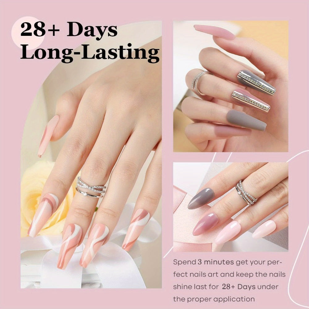 Dip Powder Nail Kit with NOCIS Label, Four Nude Gray Pink Powders, Three 10ml Liquids and Four Tools — image 20