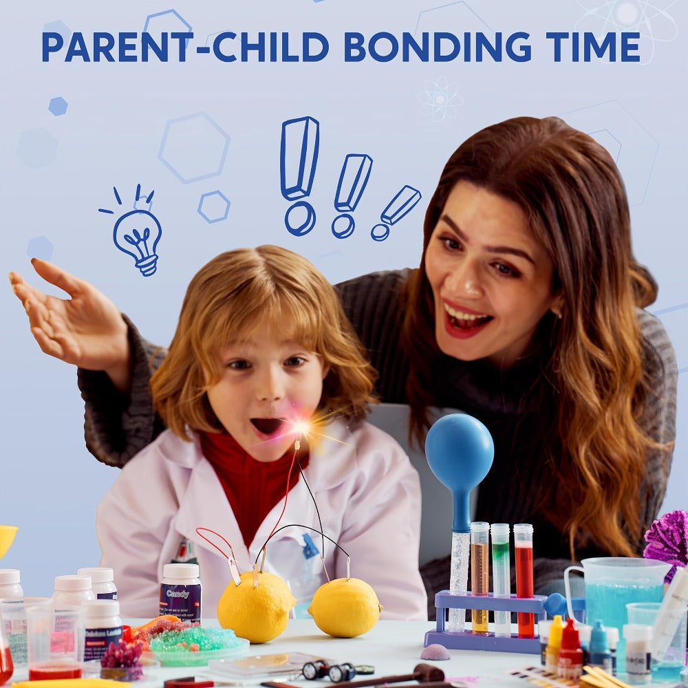 Jumbo Science Kit for Kids 130+ Experiments, STEM Chemistry Set with Crystal Growing Glowing Bulb Fossil Dig Soap Making — im