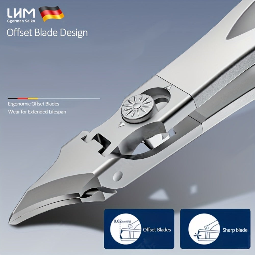 LIAM Wide-Jaw Nail Clipper in Bright Silver with 45-Degree Offset Cutting Edge and Stainless-Steel-Labeled Body — image 5