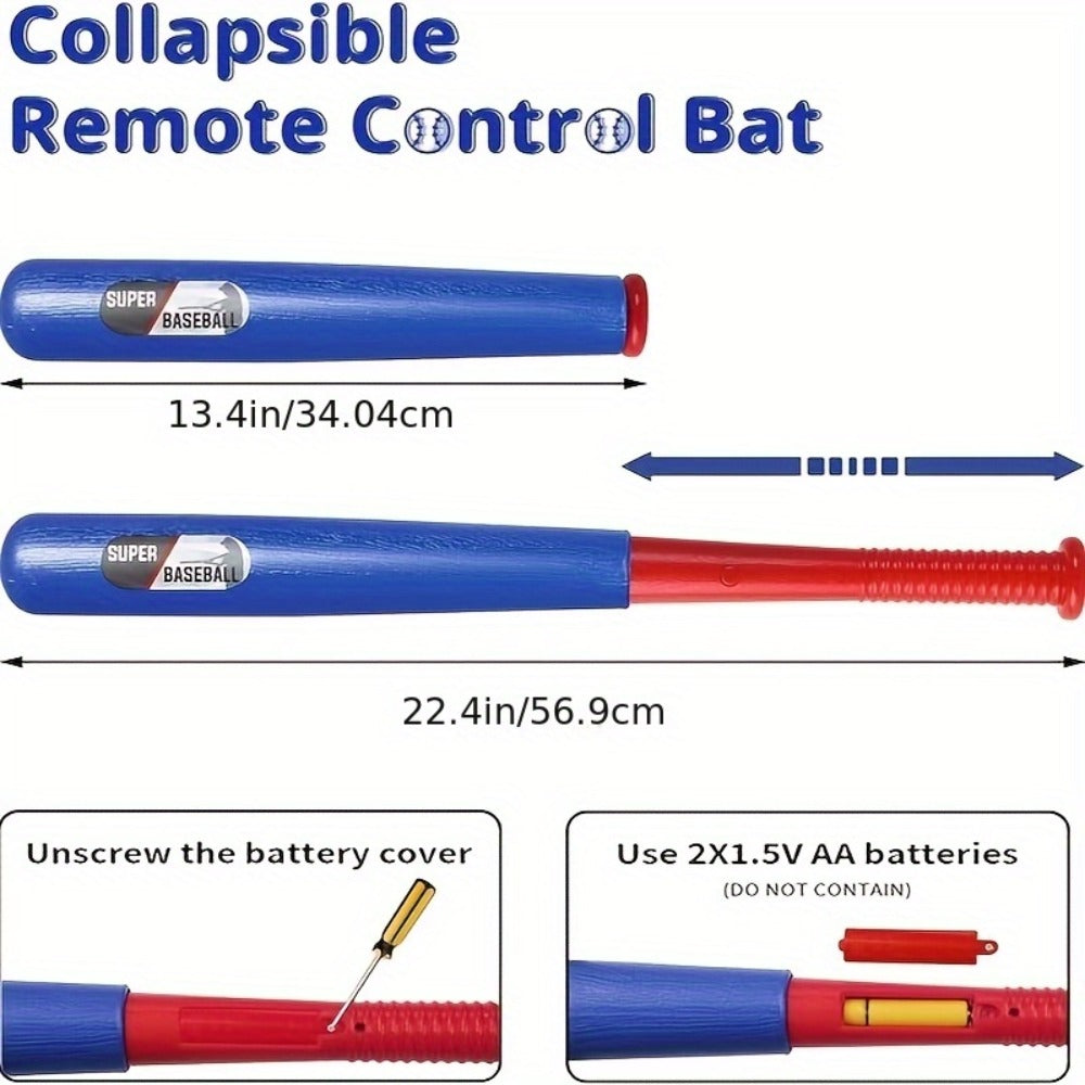 Kids Baseball Pitching Machine Toy Set, Children's Baseball Trainer with Bat, Ball Machine & 10 Balls — image 6