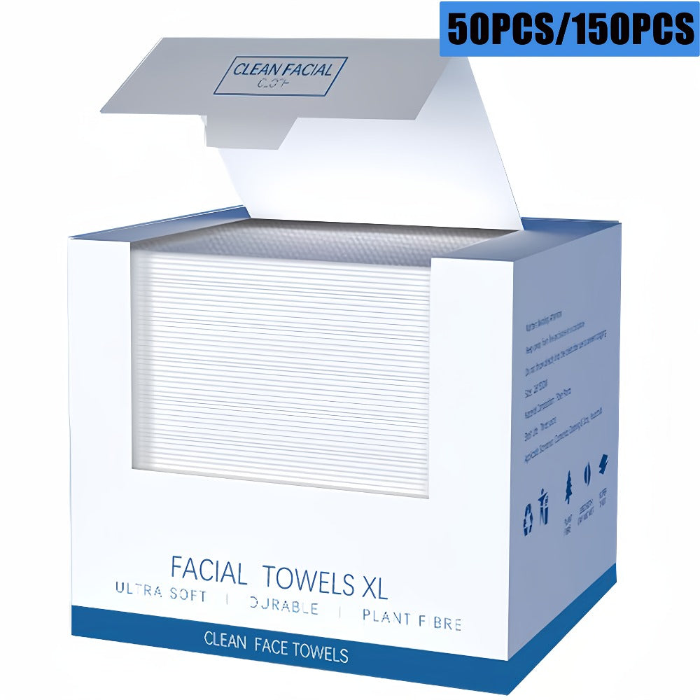 Disposable Facial Towels Ultra-Soft Thick Cleansing Wipes – Unscented Makeup Remover Face Cloths for All Skin Types 10.24x11.