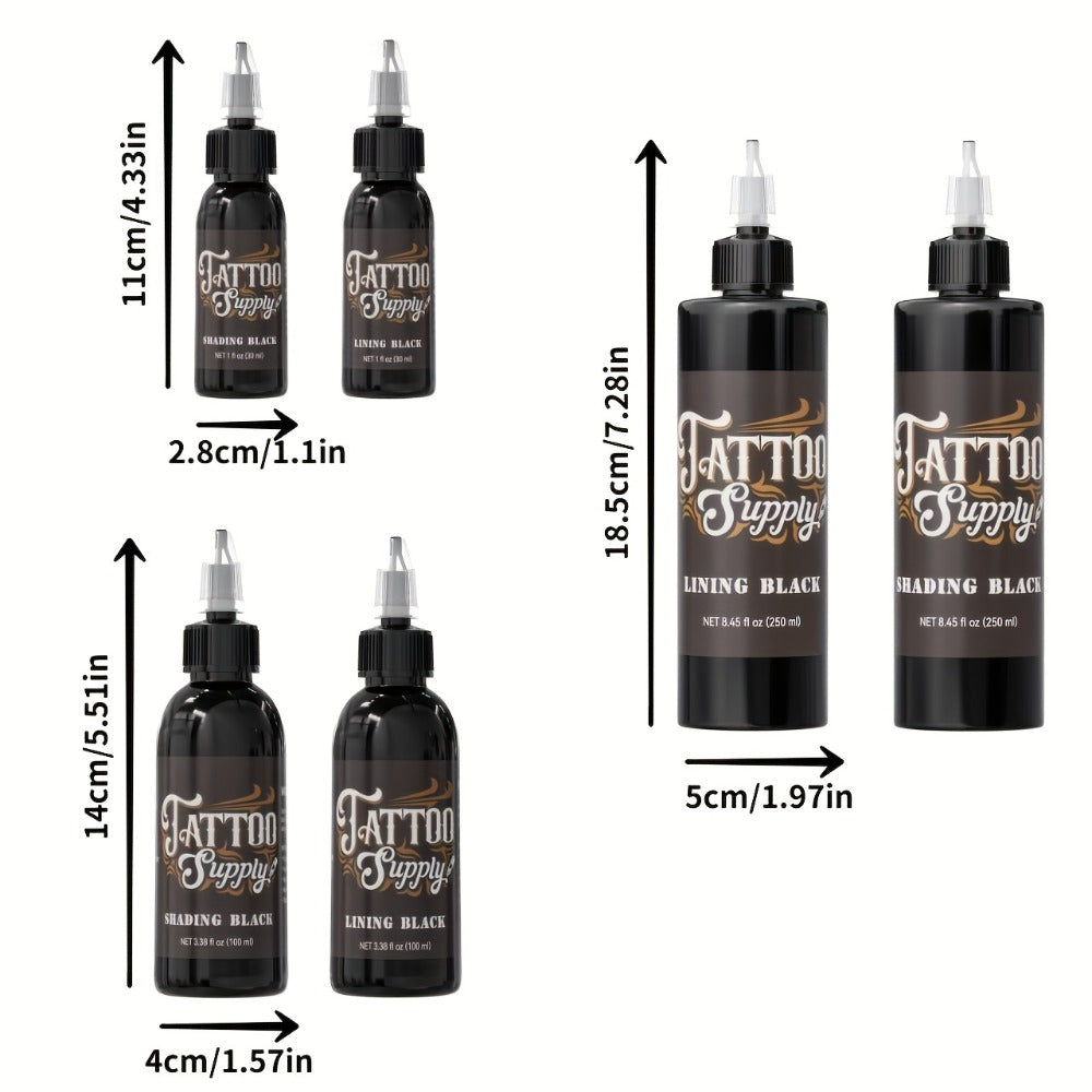 Tattoo Ink Neebol Lining and Shading Black Bottle Options in 100ml or 250ml with Four with Item-Specific Color, Capacity and 
