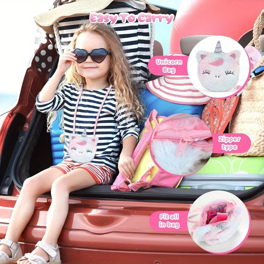 Kids Pretend Makeup Set for Girls Ages 3-12, Princess Cosmetics with Crossbody Coin Purse, Dress Up Role Play Toy — image 6