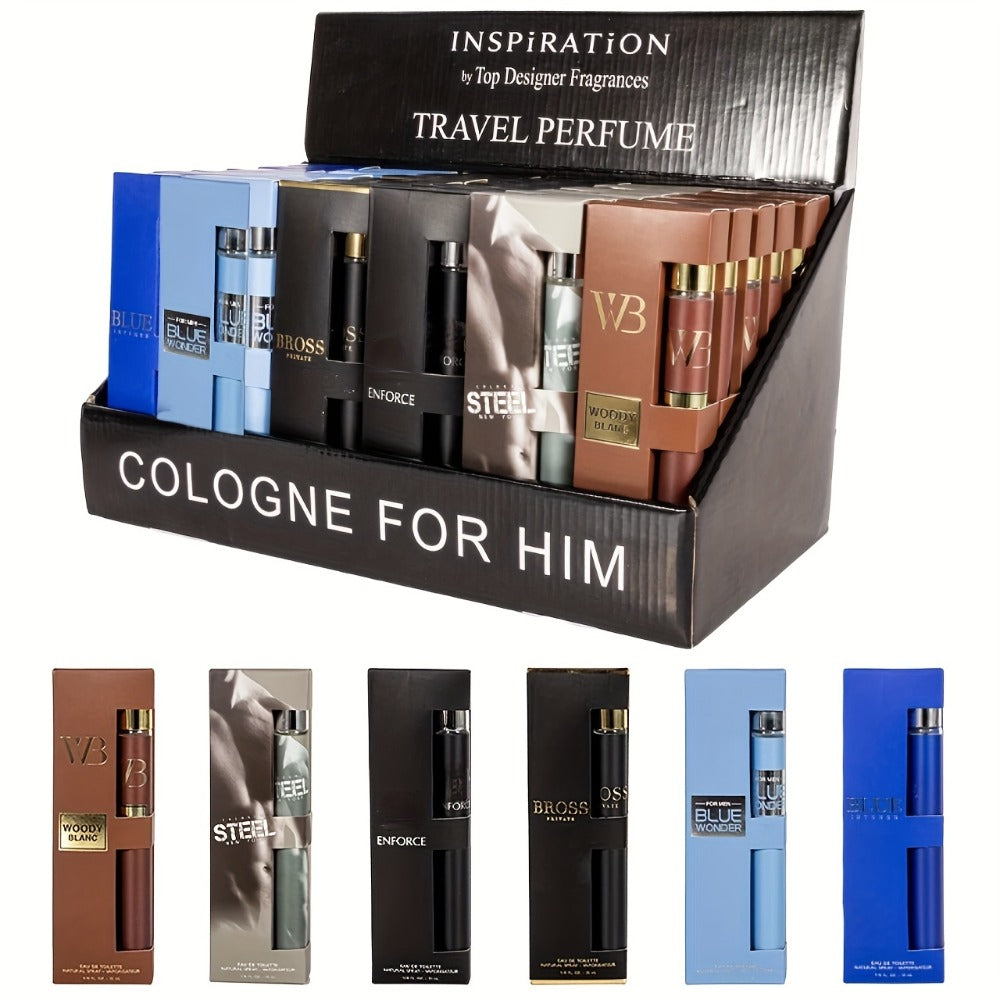 Men's Travel Cologne Gift Set 6-Pack 1.18 oz Each - 6 Distinct EDP Fragrances Sampler for Bath Time, Home Spa and Personal Ca