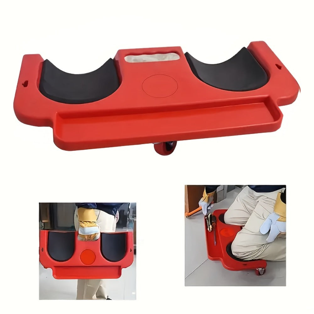 Rolling Knee Creeper Pad with Built-In Tool Tray – ABS High-Impact Frame, Cushioned Kneeling Pad for Car Repairs, Carpentry &