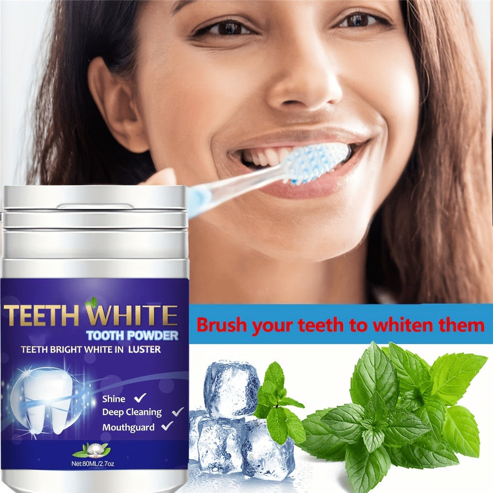 Baking Soda Tooth Powder with Honeysuckle & Mint Extract, Natural Teeth Whitening, Stain Removal & Fresh — image 3