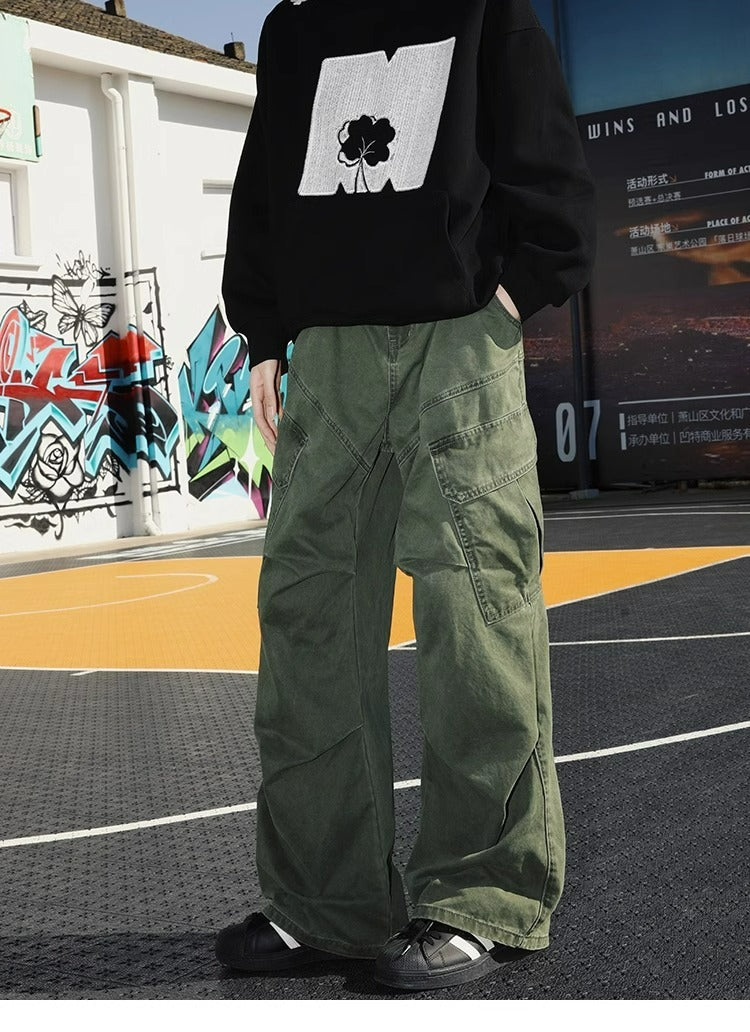 Pleated Paratrooper Work Trousers For Men